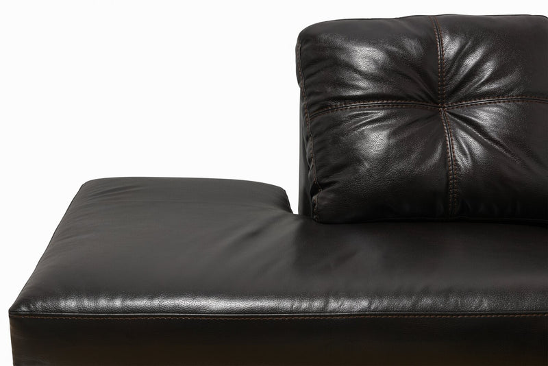 Made in Canada Addison 2-Piece Left-Facing Faux Leather Sectional with Removable Seat Cushions - Blackberry