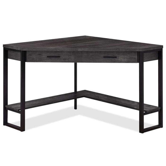 Christiana 42\" Corner Office Desk with Drawer - Black