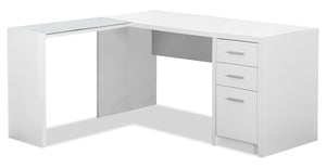 Keanna L-Shaped Desk - White