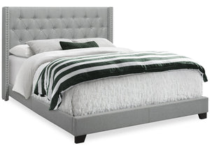 Portia Linen-Look Queen Bed - Grey