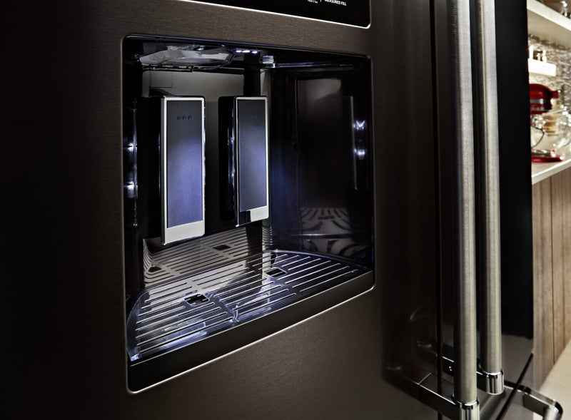 KitchenAid 36\" 26.8 Cu. Ft. French-Door Refrigerator - Black Stainless - KRFF577KBS