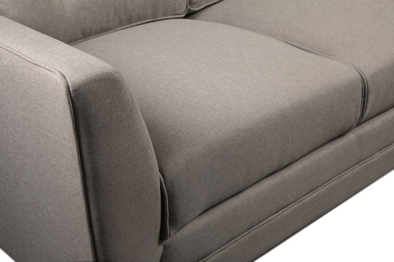 Novalee 57\" Linen-Look Fabric Loveseat with Flared Arms and Button Tufting - Taupe