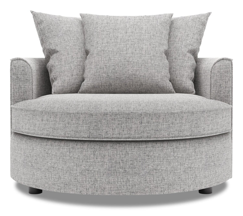 Made in Canada Sofa Lab Customizable Cuddler 48\" Linen-Look Fabric Accent Chair - Luna Domino Grey