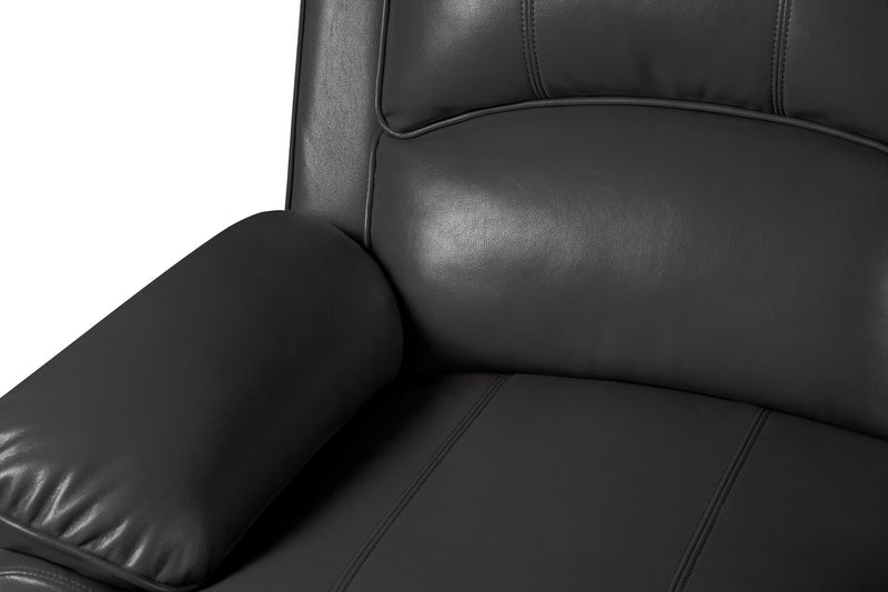 Chandler 82\" Leather-Look Fabric Reclining Sofa - Grey