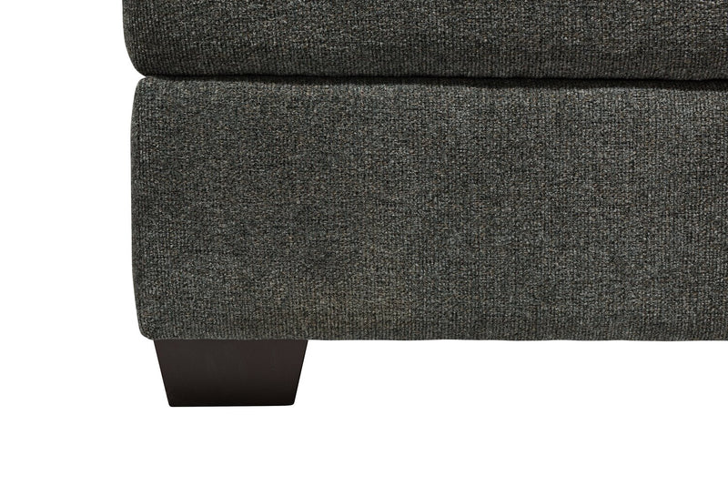 Made in Canada Verona 44\" Linen-Look Fabric Storage Ottoman - Charcoal Grey