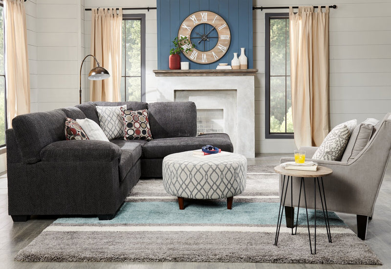 Made in Canada Sofa Lab Customizable Club 29\" Linen-Look Fabric Accent Chair with Wood Legs - Pax Slate Grey