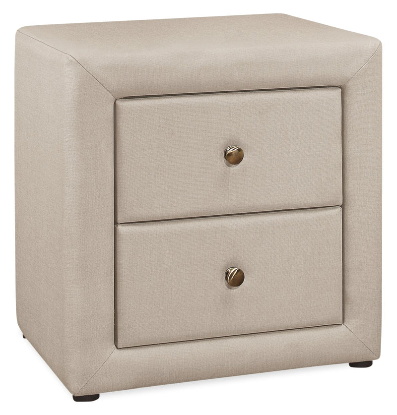 Zara Bedside 2Drawer Nightstand, 20.5"W x 20.8"H Beige The Brick