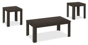 Remy 3-Piece Coffee and Two End Tables Package - Dark Brown