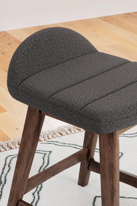 Jovi Counter-Height Stool with Linen-Look Fabric, Wood - Charcoal