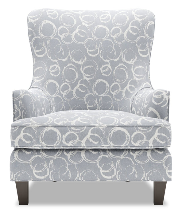 Made in Canada Sofa Lab Customizable Wingback 32\" Fabric Accent Chair - Alloy Multicolour