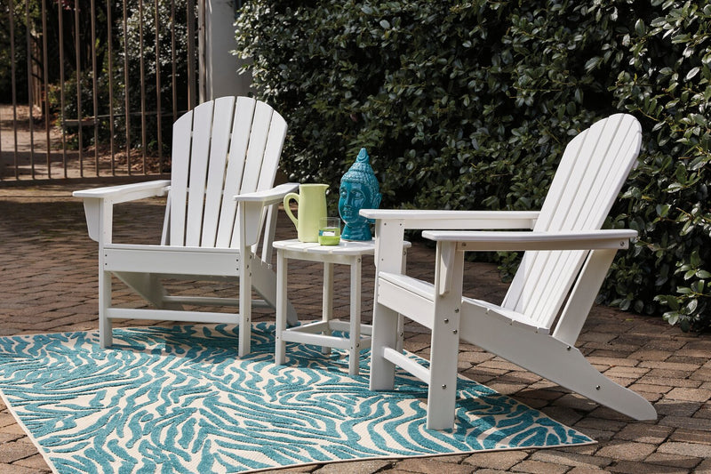 Bask Outdoor Patio End Table - 15\"W, High Density Plastic, UV & Weather Resistant - White