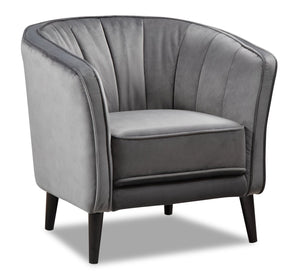 Brinley Velvet Accent Chair - Grey