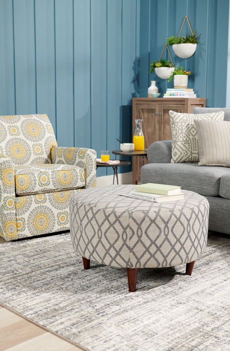 Made in Canada Customizable Sofa Lab The Curve 31\" Fabric Ottoman - Steel Multicolour