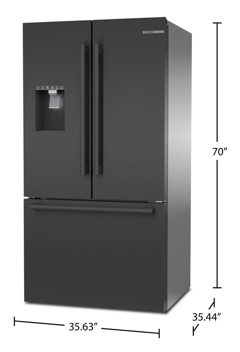 Bosch 26 Cu. Ft. 500 Series FrenchDoor Refrigerator B36FD50SNB The