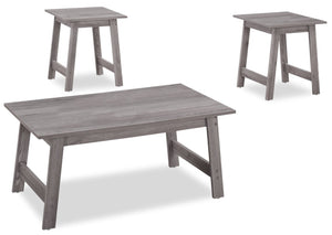 Jacey 3-Piece Coffee and Two End Tables Package - Grey 