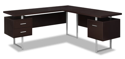 Marnie Reversible L-Shaped Corner Desk - Espresso  