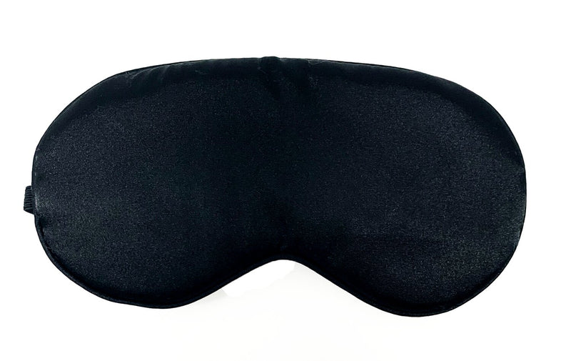 Satin Eye Mask with Carrying Pouch  - Black Sleep Mask