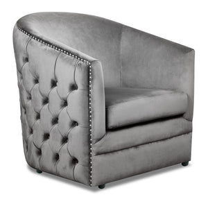 Lynn Velvet Accent Chair - Grey
