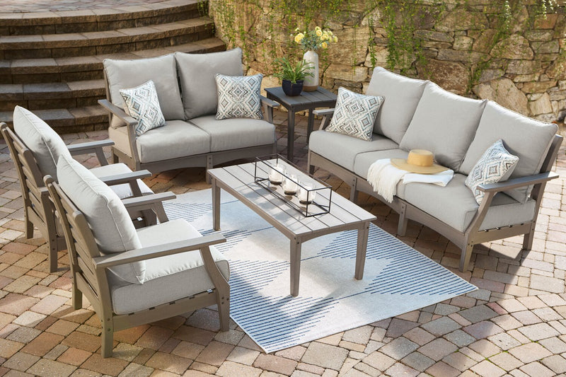 Cape Outdoor Patio End Table - 21\"W, High Density Plastic, UV & Weather Resistant - Grey