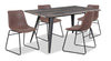Amos 5-Piece Dining Package with Tess Chairs - Brown