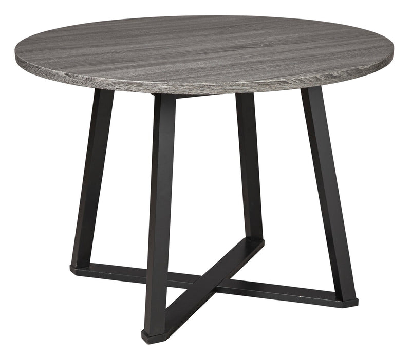 Cole 5pc Dining Set with Table & 4 Grey Chairs, Metal, Melamine, 42\"W Round