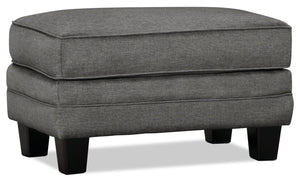 Tula Fabric Ottoman - Steel