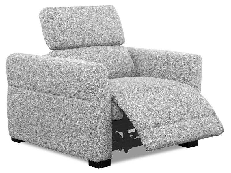 Cindy Crawford Home 40.5\" Fabric Power Reclining Chair with Power Headrest - Grey