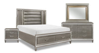 Max 6-Piece Queen Bedroom Package - Silver 