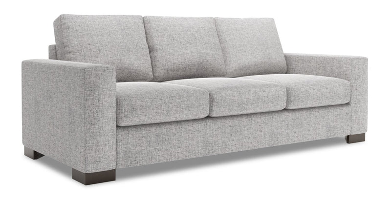 Made in Canada Customizable Sofa Lab Track 85\" Linen-Look Fabric Sofa with Track Arms - Luna Domino Grey