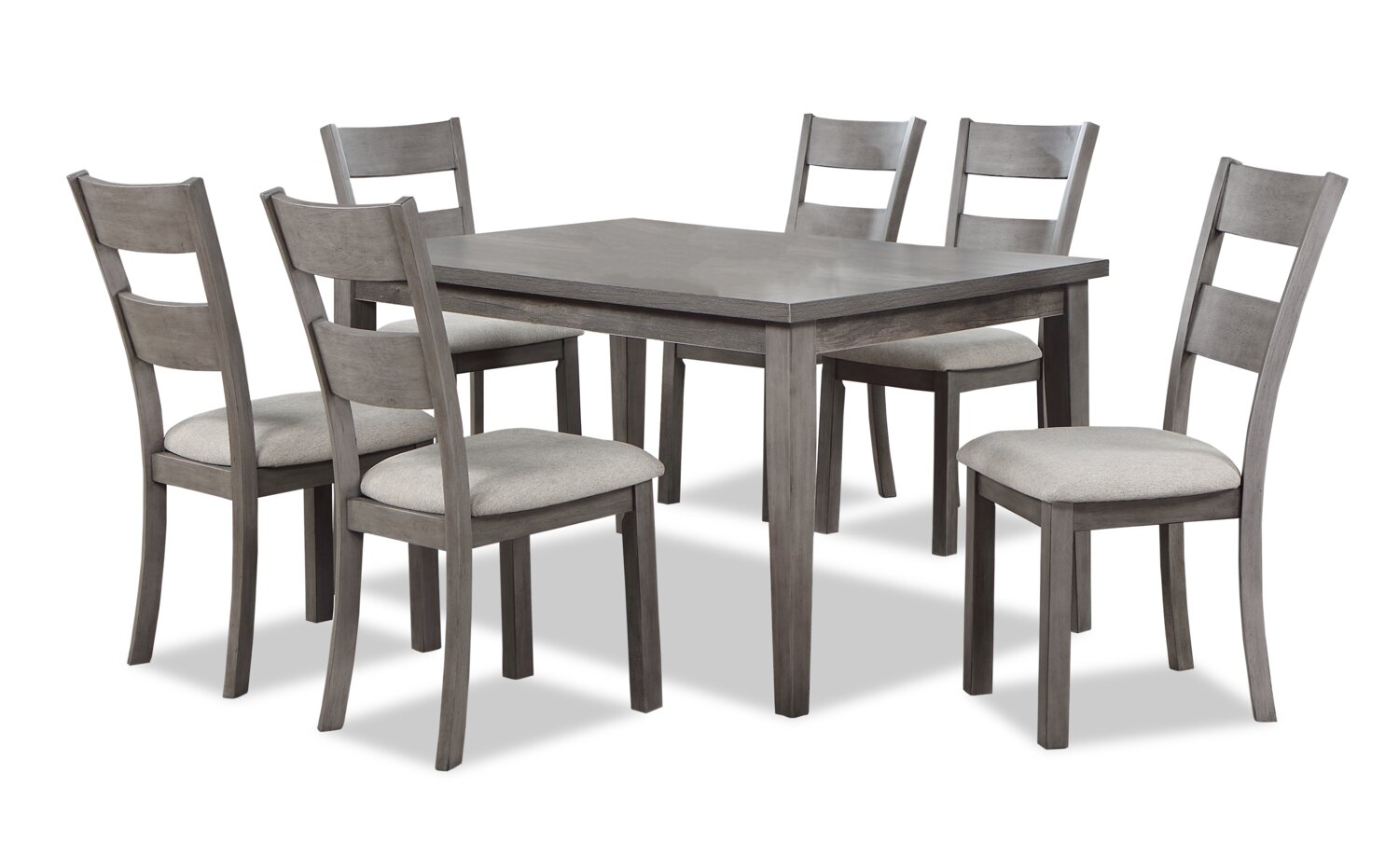 Krew 7pc Dining Set with Table Chairs, Melamine, 60