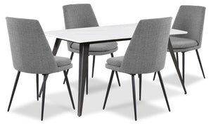 Nico 5-Piece Dining Package – White and Grey