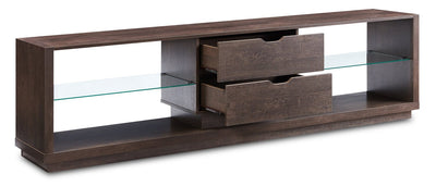 Alex 84” TV Stand  - Contemporary style TV Stand in Walnut Oak