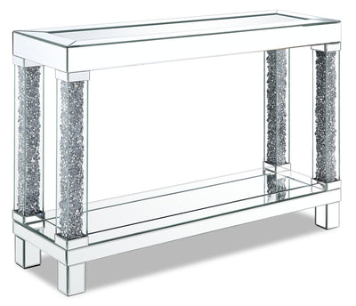 Berni Sofa Table  - Glam style Sofa Table in Silver Medium Density Fibreboard (MDF)