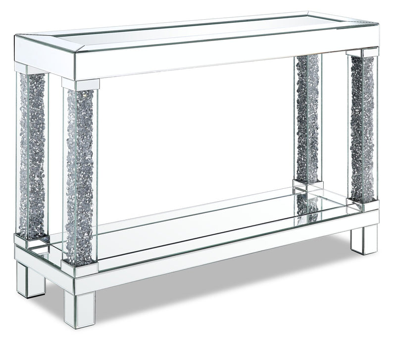 Berni Sofa Table  - Glam style Sofa Table in Silver Medium Density Fibreboard (MDF)