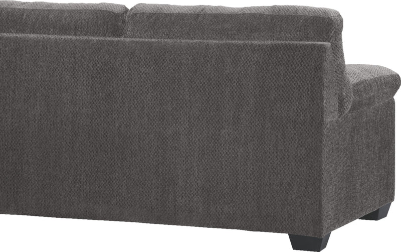 Made in Canada Morty 2-Piece Right-Facing Chenille Fabric Sectional with Sofa and Accent Pillows - Grey