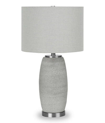 25" Grey Ceramic with Silver Base Table Lamp|Lampe de table de 25 po en céramique grise avec base argentée