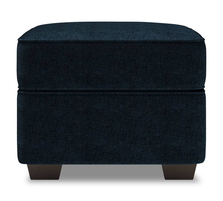 Made in Canada Customizable Sofa Lab Roll 24\" Chenille Fabric Ottoman - Luxury Indigo Blue