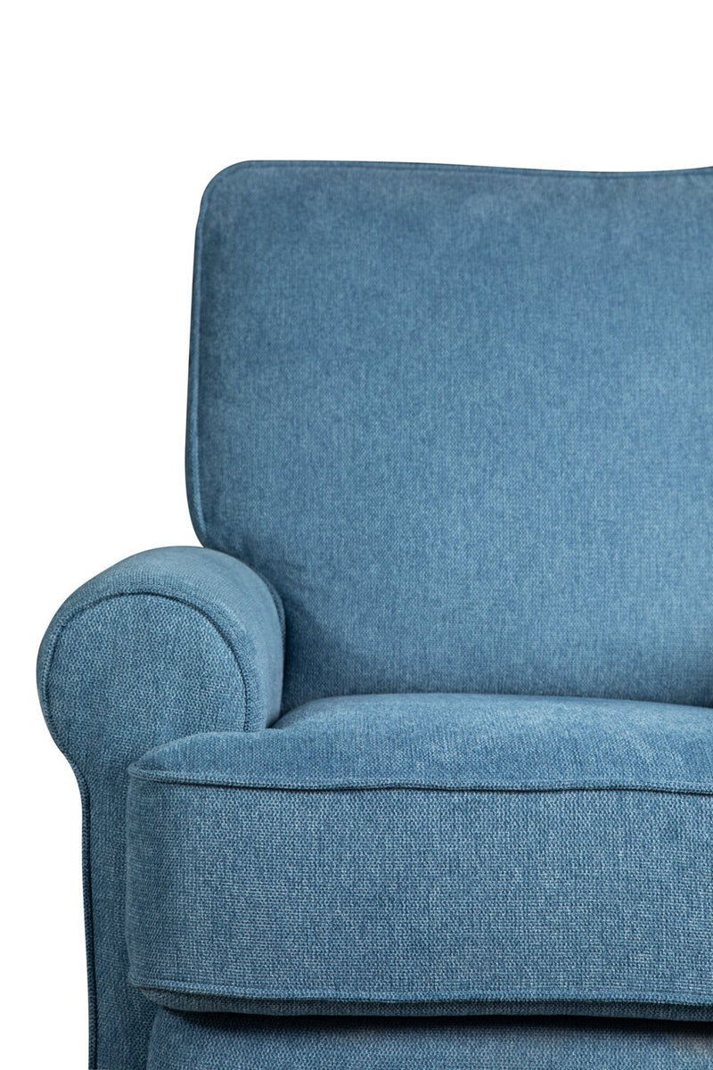 Bevin Chenille Swivel Glider Recliner Blue The Brick