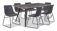 Amos 7-Piece Dining Package with Tess Chairs - Grey 