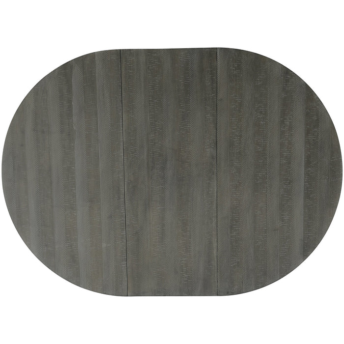 Alto Round 7pc Dining Set with Table & 6 Chairs, 48-66\"W Extension, Trestle Base - Grey