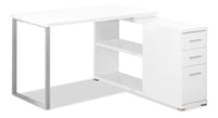 Milo L-Shaped Adjustable Desk - White 