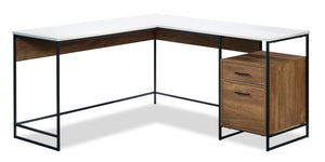 Taryn L-Shaped Desk - Sindoori Mango 