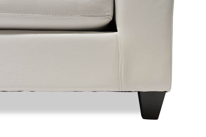 Made in Canada Addison 2-Piece Right-Facing Faux Leather Sectional with Removable Seat Cushions - Beige