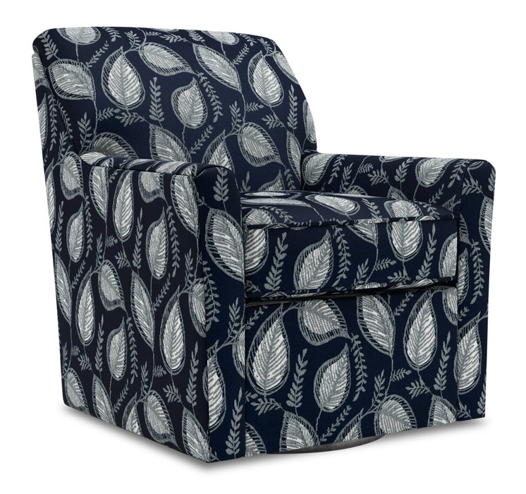 Made in Canada Sofa Lab Customizable Swivel 31\" Fabric Accent Chair - Midnight Multicolour