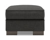 Made in Canada Customizable Sofa Lab Track 24\" Linen-Look Fabric Ottoman - Luna Kohl Grey
