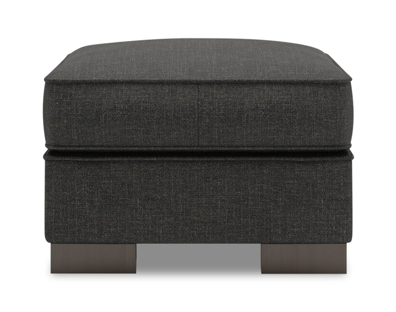 Made in Canada Customizable Sofa Lab Track 24\" Linen-Look Fabric Ottoman - Luna Kohl Grey