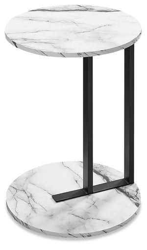 Jerri Faux Marble Chairside Table - White