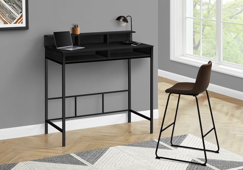 Melissa 47.25\" Standing Office Desk with Cubbies - Black