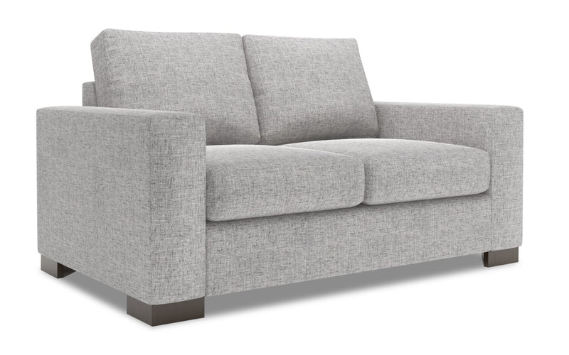 Made in Canada Customizable Sofa Lab Track  62\" Linen-Look Fabric Loveseat with Track Arms - Luna Domino Grey