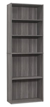 Slade 5-Shelf Bookcase - Grey